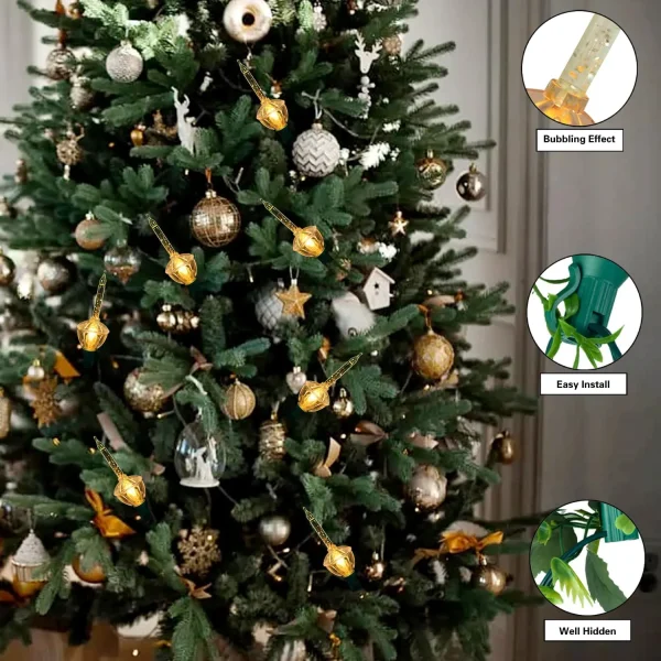 Joiedomi 7pcs Warm White Vintage Christmas Bubble Lights 4 Joiedomi 7pcs Warm White Vintage Christmas Bubble Lights - Image 2
