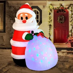Joiedomi 8ft Inflatable LED Santa With Gift Bag