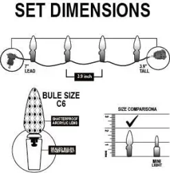 Joiedomi 70 LED C6 Multicolor Christmas Light 22.6ft -Christmas Ornaments Sales Store 70 Count C6 Christmas Light Multicolor 6 result
