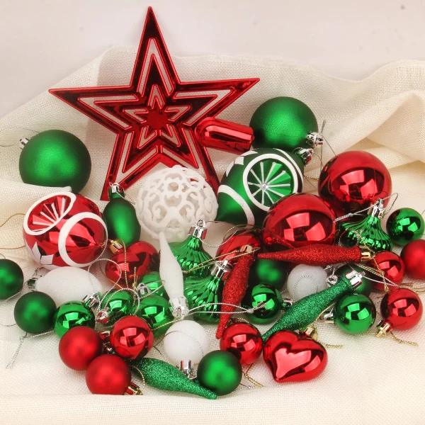 Joiedomi 70pcs Red White And Green Christmas Ornaments 4 Joiedomi 70pcs Red White And Green Christmas Ornaments - Image 2