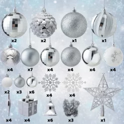 Joiedomi 71pcs White And Silver Christmas Tree Ornaments 8 Joiedomi 71pcs White And Silver Christmas Tree Ornaments -Christmas Ornaments Sales Store 70Pcs Christmas Ornaments with a Star Tree Topper Sliver and White 4 600x600 1
