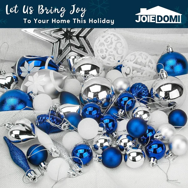 Joiedomi 70pcs Blue Silver & White Christmas Ornament Set 7 Joiedomi 70pcs Blue Silver & White Christmas Ornament Set - Image 5