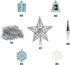 Joiedomi 71pcs Blue And White Assorted Christmas Ornaments -Christmas Ornaments Sales Store 71 Pcs Assorted Ornaments Blue and White 4 result 600x557 1