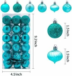 Joiedomi 36Pcs Teal Christmas Ball Ornaments 1.57in -Christmas Ornaments Sales Store 7163uYxQ5ZL. AC SL1200 600x632 1