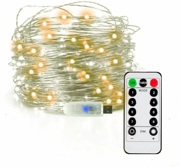 Joiedomi 200 LED Warm White Led USB Operated Fairy Lights 66ft 8 Joiedomi 200 LED Warm White Led USB Operated Fairy Lights 66ft - Image 6