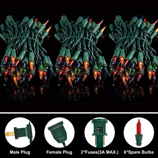 Joiedomi 2x150 LED Multicolor Christmas Green Wire String Lights 38.7ft 5 Joiedomi 2x150 LED Multicolor Christmas Green Wire String Lights 38.7ft - Image 3
