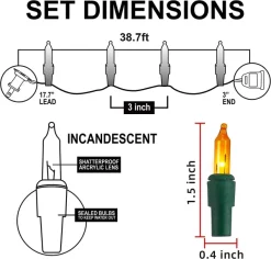 Joiedomi 2x150 LED Multicolor Christmas Green Wire String Lights 38.7ft 11 Joiedomi 2x150 LED Multicolor Christmas Green Wire String Lights 38.7ft -Christmas Ornaments Sales Store 77.4 FT 300 Count Christmas Multicolor Green Wire String Lights 4 result 600x574 1
