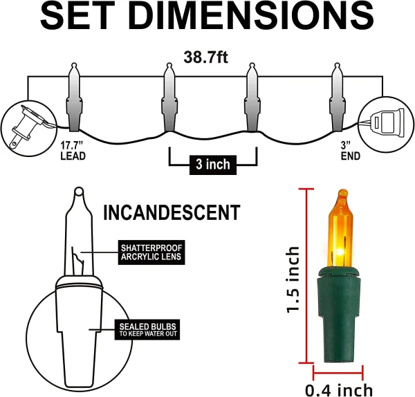 Joiedomi 2x150 LED Multicolor Christmas Green Wire String Lights 38.7ft 6 Joiedomi 2x150 LED Multicolor Christmas Green Wire String Lights 38.7ft - Image 4