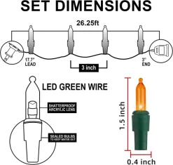 Joiedomi 3x100 LED Multicolor Led Christmas Green Wire String Lights 26.25ft -Christmas Ornaments Sales Store 78.75 FT 300 Count Christmas Multicolor Green Wire Holiday String Lights 4 result 600x572 1