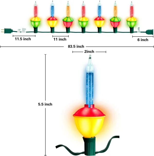 Joiedomi 7 LED Multicolor Christmas Bubble String Lights 7ft 6 Joiedomi 7 LED Multicolor Christmas Bubble String Lights 7ft - Image 4