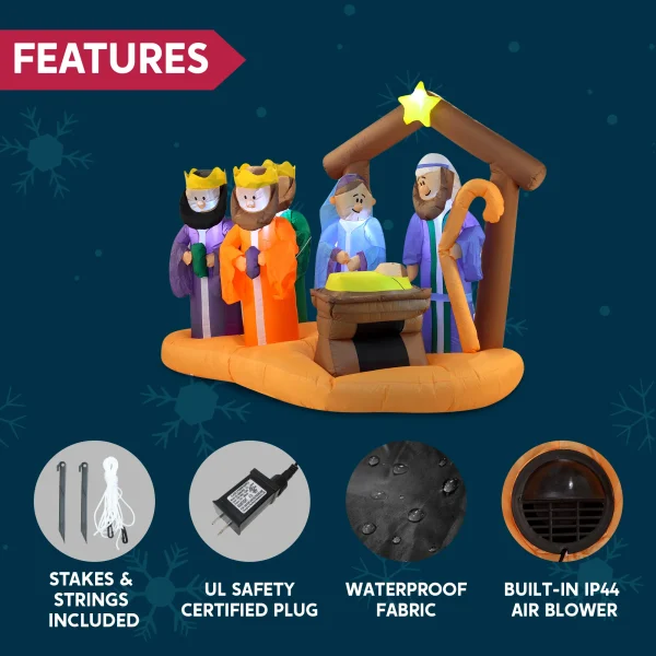 Joiedomi 7ft Christmas Inflatable Nativity Scene Decoration 8 Joiedomi 7ft Christmas Inflatable Nativity Scene Decoration - Image 6