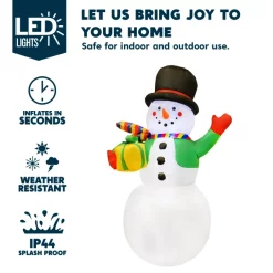 Joiedomi 7ft LED Blow Up Snowman With Present Gift -Christmas Ornaments Sales Store 7ft LED Blow Up Snowman With Present Gift 3 600x600 1