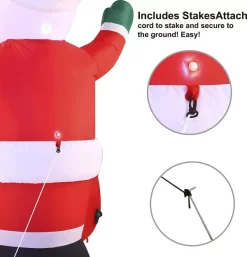 Joiedomi 7ft Large Penguins With Santa Inflatable -Christmas Ornaments Sales Store 7ft Large Penguins with Santa Inflatable 4 600x624 1