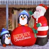 Joiedomi 7ft Large Penguins With Santa Inflatable -Christmas Ornaments Sales Store 7ft Large Penguins with Santa Inflatable 6 600x600 1