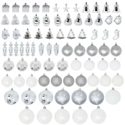 Joiedomi 81pcs White And Silver Christmas Ornaments 8 Joiedomi 81pcs White And Silver Christmas Ornaments -Christmas Ornaments Sales Store 81 Pcs Assorted Shape Christmas Ornaments SilverampWhite 2 result 600x600 1