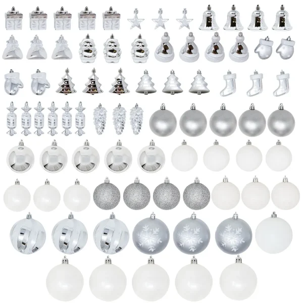 Joiedomi 81pcs White And Silver Christmas Ornaments 4 Joiedomi 81pcs White And Silver Christmas Ornaments - Image 2