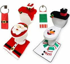 Joyin 10pcs Santa And Snowman Themes Bathroom Decoration