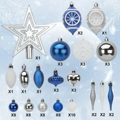 Joiedomi 70Pcs Blue, Silver&White Christmas Ornaments With Heart -Christmas Ornaments Sales Store 81I7GxtBtwL. AC SL1500 cfe4d64d cb46 4fe6 8887 37108375eff2 600x600 1