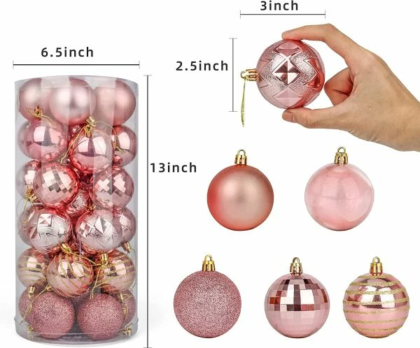 Joiedomi 34pcs Baby Blue Christmas Ball Ornaments 2.36in 5 Joiedomi 34pcs Baby Blue Christmas Ball Ornaments 2.36in - Image 3