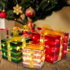 Joiedomi 3pcs Decorative PVC Christmas Light Box
