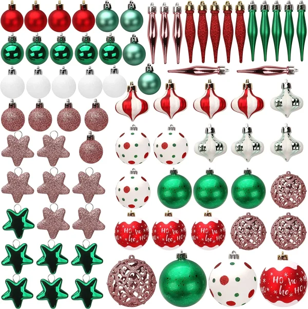 Joiedomi 76pcs Red And Green Christmas Ornaments 3 Joiedomi 76pcs Red And Green Christmas Ornaments
