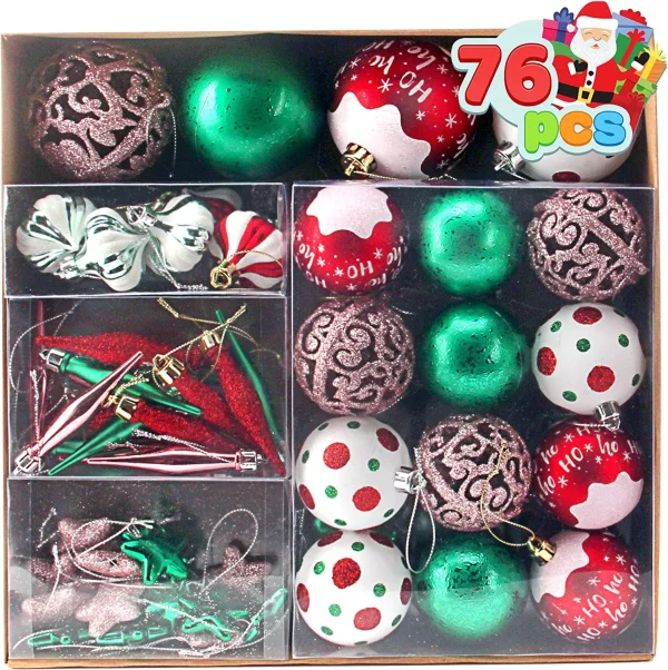 Joiedomi 76pcs Red And Green Christmas Ornaments 4 Joiedomi 76pcs Red And Green Christmas Ornaments - Image 2