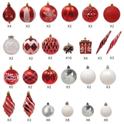 Joiedomi 87pcs Red And White Christmas Ornaments -Christmas Ornaments Sales Store 87Pcs Assorted Red amp White Christmas Ornaments Set with Pine Corn 2 result scaled 600x600 1
