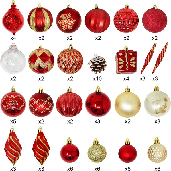 Joiedomi 87pcs White And Baby Blue Christmas Ball Ornaments 4 Joiedomi 87pcs White And Baby Blue Christmas Ball Ornaments - Image 2