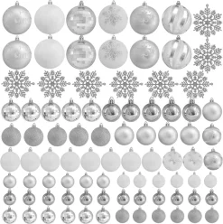 Joiedomi 88pcs Christmas Ball White And Silver Ornaments -Christmas Ornaments Sales Store 88 Pcs Assorted Shatterproof Silver amp White Christmas Ornaments 2 result 600x602 1