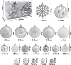 Joiedomi 88pcs Christmas Ball White And Silver Ornaments -Christmas Ornaments Sales Store 88 Pcs Assorted Shatterproof Silver amp White Christmas Ornaments 3 result 600x554 1