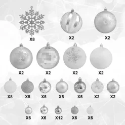 Joiedomi 88pcs Christmas Ball White And Silver Ornaments -Christmas Ornaments Sales Store 88 Pcs Assorted Shatterproof Silver amp White Christmas Ornaments 4 result 600x600 1