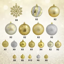 Joiedomi 88pcs Gold And Silver Christmas Tree Ball Ornaments -Christmas Ornaments Sales Store 88 Pcs Gold amp Silver Christmas Ornaments 3 result 600x600 1