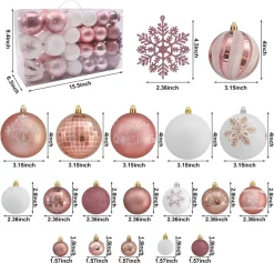 Joiedomi 88pcs White And Rose Gold Christmas Ornaments -Christmas Ornaments Sales Store 88 Pcs Rose Gold amp White Christmas Ornaments 3 result 600x576 1