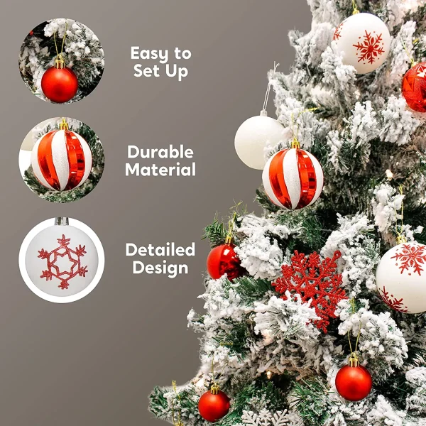 Joiedomi 88pcs Red And White Christmas Shatterproof Ornaments 6 Joiedomi 88pcs Red And White Christmas Shatterproof Ornaments - Image 4