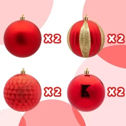 Joiedomi 8pcs Shatterproof Red Christmas Ball Ornaments 3.94in -Christmas Ornaments Sales Store 8Pcs Red Christmas Ornaments 3.94in 4 result 600x600 1