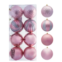 Joiedomi 8Pcs Rose Gold Christmas Ornaments 3.94in