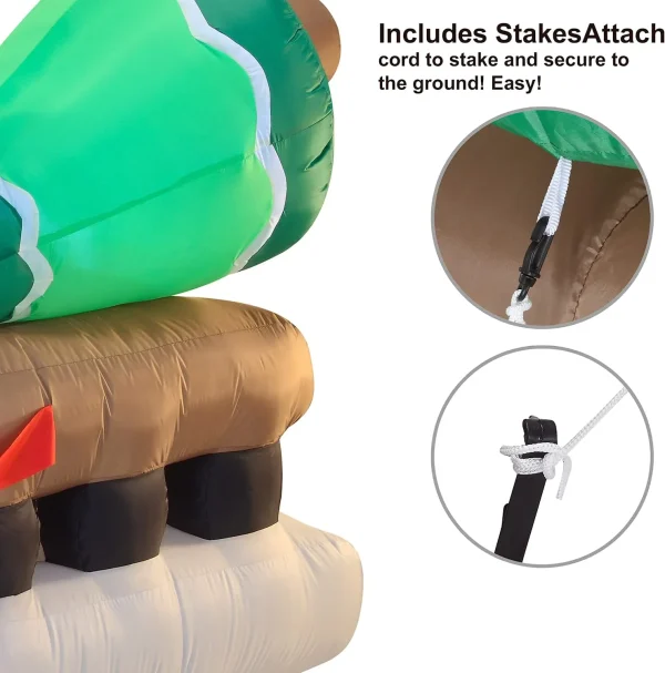 Joiedomi 8ft Long LED Polar Bear Inflatable Decoration 8 Joiedomi 8ft Long LED Polar Bear Inflatable Decoration - Image 6