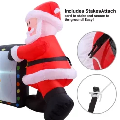 Joiedomi 8ft LED Inflatable Reindeer Pulling Banner With Santa -Christmas Ornaments Sales Store 8ft Reindeer Pulling Banner With Santa Banner Christmas Inflatable 4 result 600x600 1