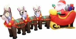 Joiedomi 9.5ft LED Christmas Inflatable Santa With Reindeer -Christmas Ornaments Sales Store 9.5ft LED Christmas Inflatable Santa with Reindeer 1 600x310 1