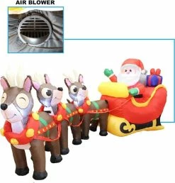 Joiedomi 9.5ft LED Christmas Inflatable Santa With Reindeer -Christmas Ornaments Sales Store 9.5ft LED Christmas Inflatable Santa with Reindeer 4 600x627 1