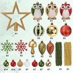 Joiedomi 90pcs Red Green And Gold Christmas Ornaments -Christmas Ornaments Sales Store 90 Pcs Christmas Ornaments with Owl Red Green amp Gold 5 result 600x600 1