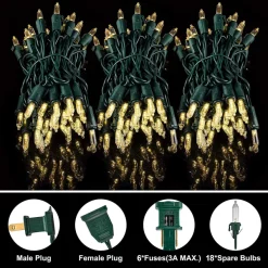 Joiedomi 900 LED Clear Led Green Wire String Lights 10 Joiedomi 900 LED Clear Led Green Wire String Lights -Christmas Ornaments Sales Store 900 Clear LED Green Wire String Lights 8 600x600 1