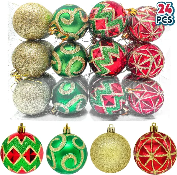 Joiedomi 24pcs Red Green And Gold Christmas Ball Ornaments 4 Joiedomi 24pcs Red Green And Gold Christmas Ball Ornaments - Image 2