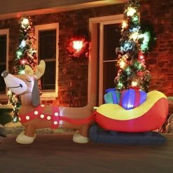 Joiedomi 8ft Long Puppy Christmas Inflatable