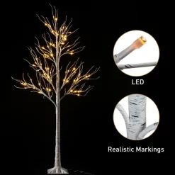 Joiedomi 96 LED White Birch Tree Decoration With Lights 6ft -Christmas Ornaments Sales Store 96 LED White Birch Tree Decoration with Lights 6ft 5 600x600 1