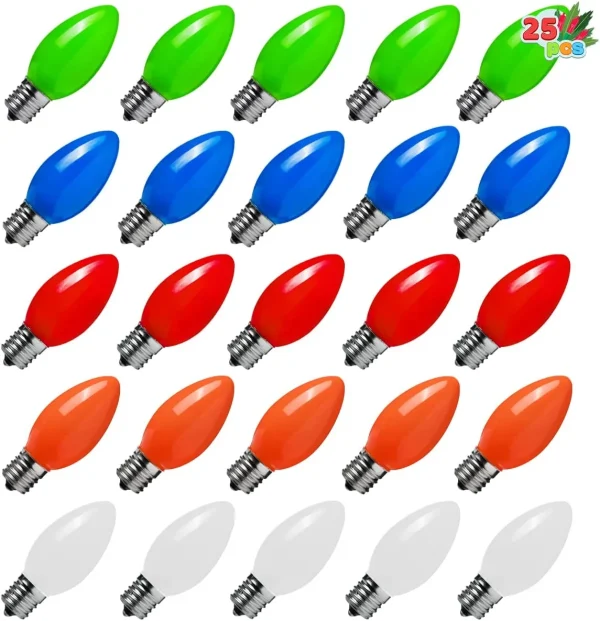 Joiedomi 25pcs C9 Multicolor Replacement Bulbs 4 Joiedomi 25pcs C9 Multicolor Replacement Bulbs - Image 2