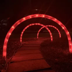 Joiedomi 3pcs Candy Cane Arch Pathway Markers Lights 19.9in