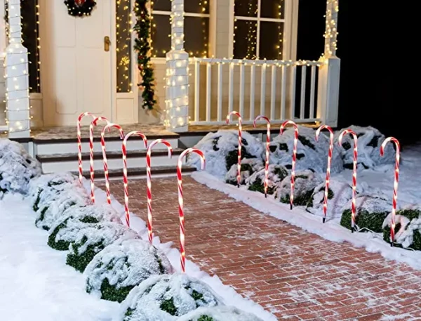 Joiedomi 12pcs Thick Red And White Candy Cane Pathway Lights 28in 8 Joiedomi 12pcs Thick Red And White Candy Cane Pathway Lights 28in - Image 6