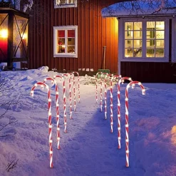 Joiedomi 12pcs Christmas Candy Cane Pathway Lights 28in