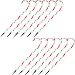 Joiedomi 12pcs Thick Red And Green Candy Cane Light Stakes 28in -Christmas Ornaments Sales Store Christmas Candy Cane Pathway Markers Thick Green 28in 1 600x600 1